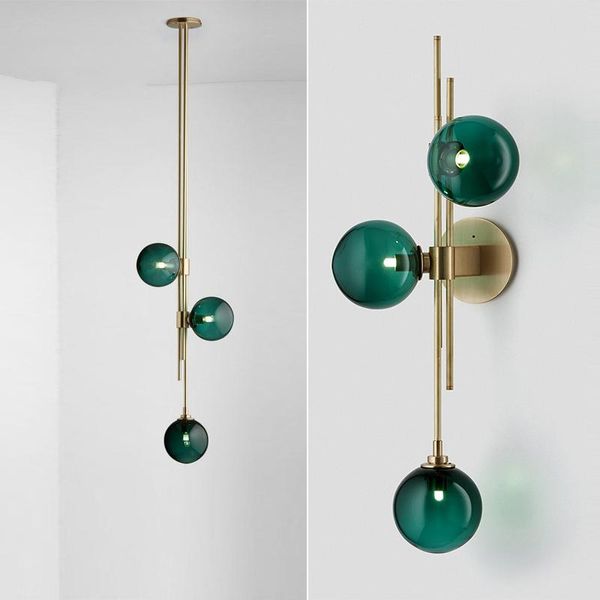 

modern glass ball wall lamp nordic sconce wall light designer light fixture bedroom/coffee bar /villa lampara