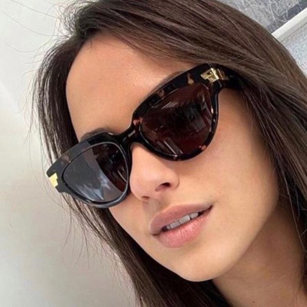 

sunglasses aoze 2021 cat eye fashion vintage leopard glasses eyewear brand designer shades gafs de sol mujer 5252, White;black