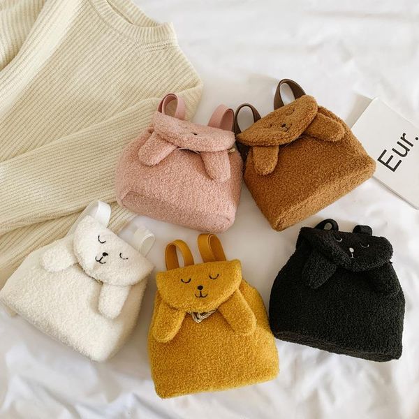 

backpack children's soft plush cartoon cute fashion wild bag2021