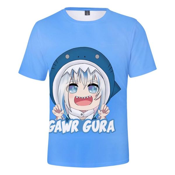 

men's t-shirts comfortable gawr gura 3d spring and summer vacation college style men women street clothes t-shirt cute retro, White;black