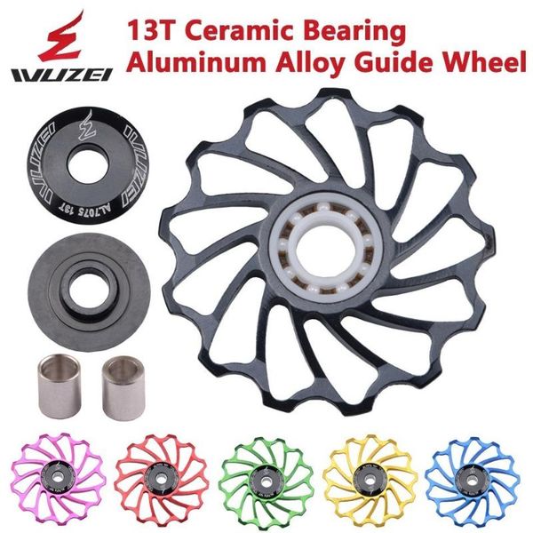 

bike derailleurs 1pc bicycle 13t rear derailleur ceramic bearing pulley mtb/road guide roller idler transmission parts