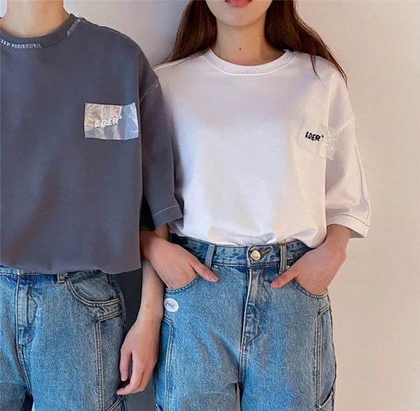 

female male shirt adhere to sticky shirts embroidered grip error korean oversize wazs, White