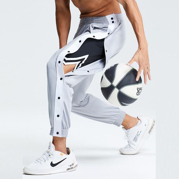 

men's pants casual sweatpants joggers button mens loose trainer pant man trousers clothing, Black
