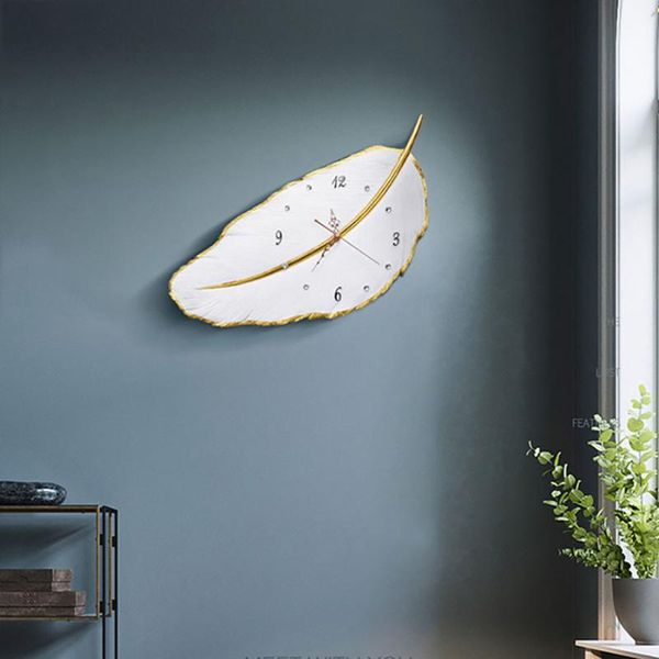 

wall clocks 3d novelty modern design clock decorative living room watch feather kitchen zegar na sciane nordic silent luxury ee50