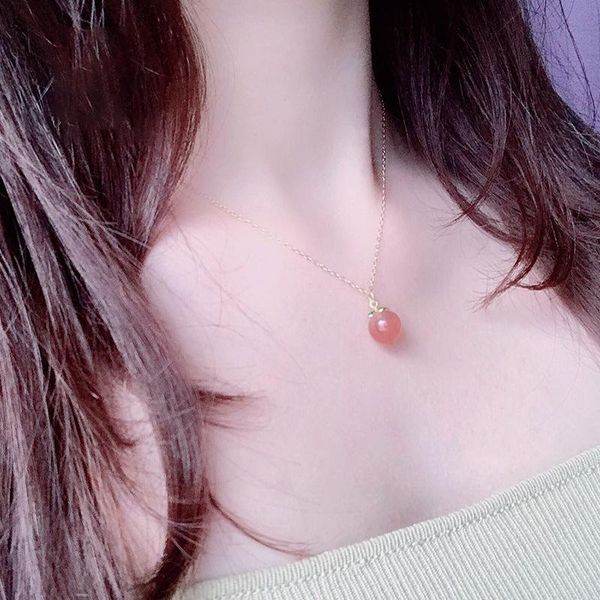

2021 girl juicy peach necklace fashionable sweet clavicle chain peach choker gift jewelry for girlfrien, Silver