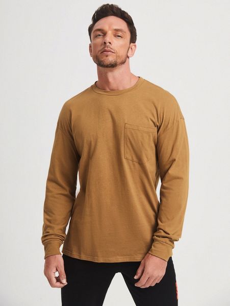 

men pocket patched drop shoulder tee 30wa#, White;black