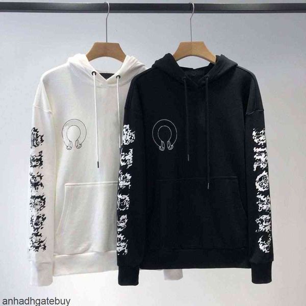 

chrome*hearts heart hoodies sweatshirts early autumn cross flower arm front back horseshoe decoration mens 21ss and womenseybo, Black