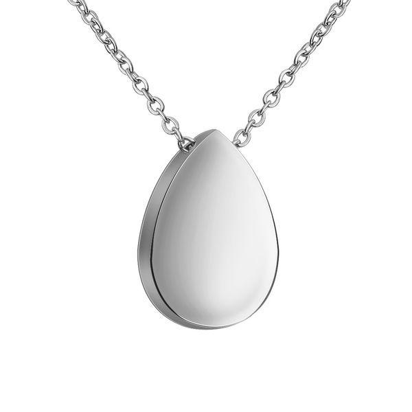 

2021 new water drop pendant glossy fashion simple girl necklace fashion accessories pendant necklace stainless steel women jewelry, Silver