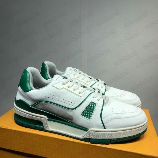 

trainer sneaker virgil designer monograms embossed shoe trail calfskin rubber outsole canvas leather mens trainers low sneakers runner lace-, Black