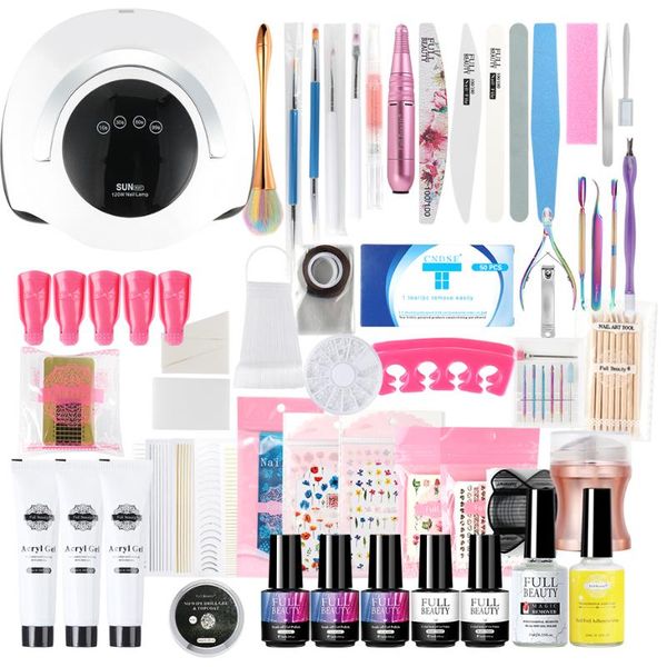 

nail art kits manicure set with uv led lamp gel polish kit electric drill machine diy extensions accessories tools gl1601