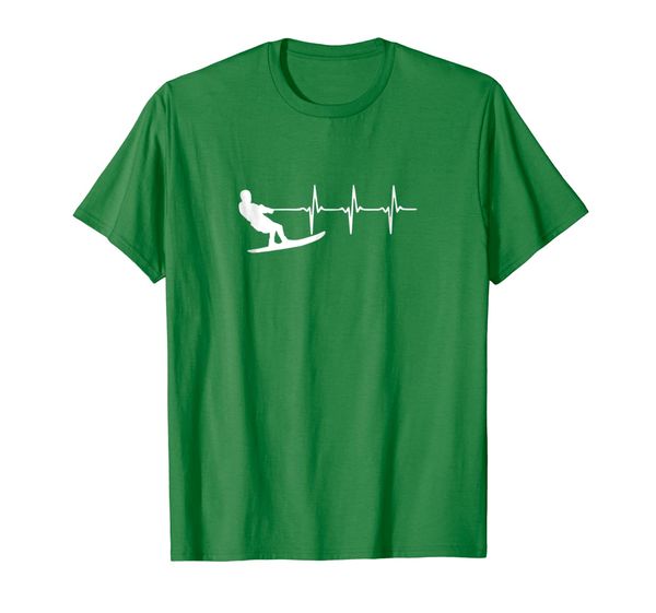 

waterski heartbeat - novelty shirt for waterskiers, White;black