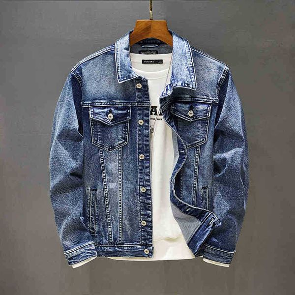 

men's jackets jackets autumn stretch skinny denim buttons solid color retro jacket men's slim casual fashion coats 5xl ono7, Black;brown