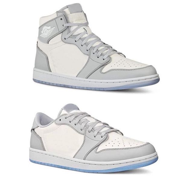

new 1 high og grey 2020 mens basketball shoes women sneakers jumpman trainers 1s embossed on the upper sneakers baskets