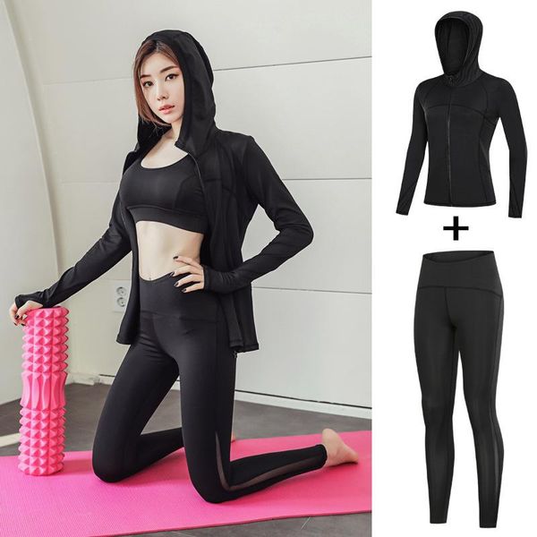 

women's two piece pants fashion and comfortable fitness wear jacket solid color quick-drying sports suit two-piece hip, White