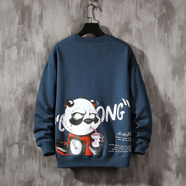 

new 2021 panda print male anime harajuku hoodie oversize for man sweatshirt with hood 5xl ccmw, Black