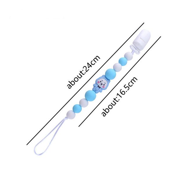 

baby pacifier chain holders clips weaning silicone teething beads infant feeding newborn teeth practice toys food grade soother kids chew to