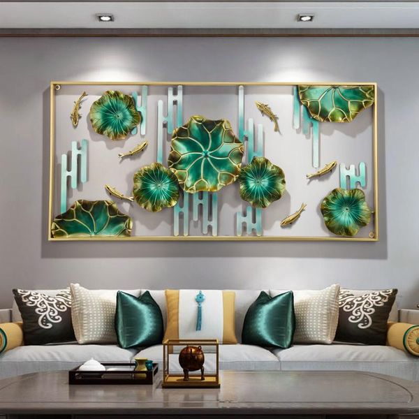 

decorative objects & figurines sitting room fortune sofa background creative fashion three-dimensional lotus with fish wall decoration produ