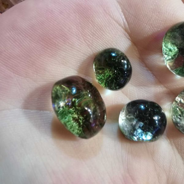 

natural crystal bare gemstone ring face bracelet necklace earrings green ghost loose jewelry diy material man's woman h1015, Black