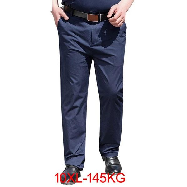 

men's pants large size 10xl 145kg summer men trousers stretch elasticity loose classic khaki office, Black