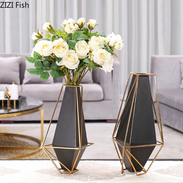 

vases european luxury glass flower vase ornament living room table decorations creative arrangement home decoration