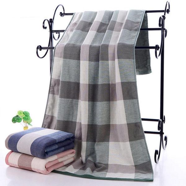 

towel british plaid bath cotton gauze terry beach for aldult swimming pool bathroom quick-dry large 70x140cm