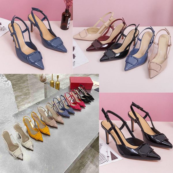 

designer women shoes high heels sandals nude color pointed sandal fashion banquet stylist shoe ladies dress shoess studded, Black