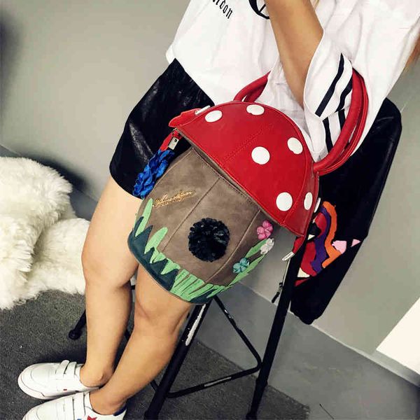 

bag holderlottifei women's 2021 new korean creative personalized hand color contrast fun lovely mushroom baghandbag hook