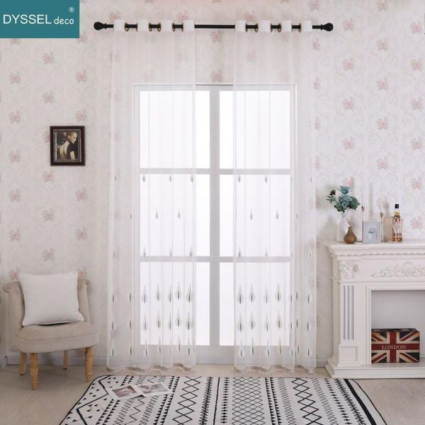 

curtain & drapes modern natural floral embroidered scallop europe style voile tulle sheer windows for livingroom bedroom