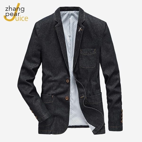 

Men's Suits & Blazers Mens Denim Blazer Men Fashion Vintage Suit Jacket Male Blue Coat Slim Fit Jeans Outwear, White;black