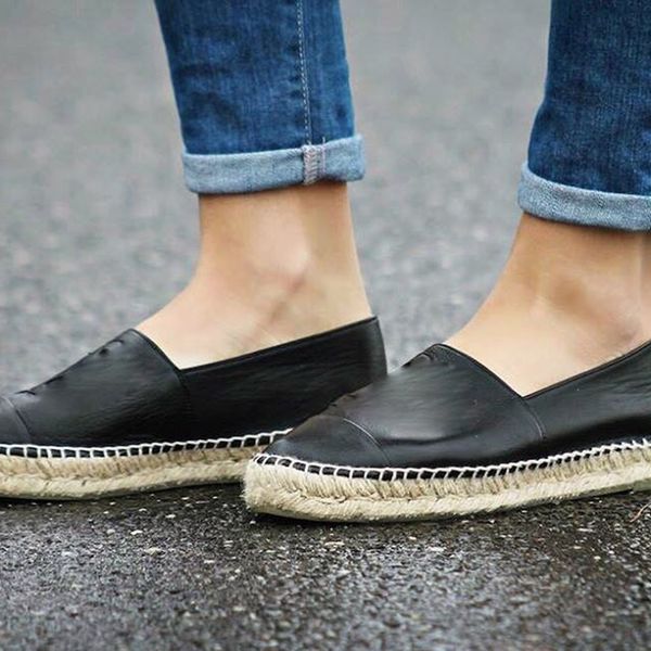 

5slippper designer lady leather classics loafers women espadrilles flat shoes canvas and real lambskin loafers two tone cletter toe fashion, Black