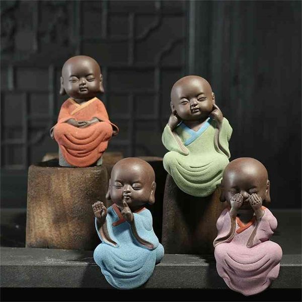 Chá de areia roxa Estamparinho Little Monk Zen significa Set Accessories Home Decorative Art 210811