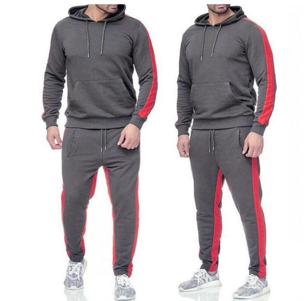 

fashion designer men's tracksuits hoodie casual wear multicolor plush jogging suit casual pants suit l002, Gray