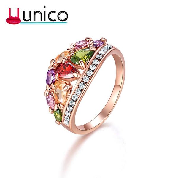 

wedding rings uunico 2021 european and american fashion ring micro inlaid zircon rose gold jewelry used when married u520, Slivery;golden