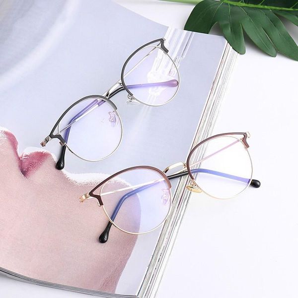 

new women's blue light blocking computer glasses cat eye anti blue rays eyeglasses female plain mirror glasses frame eyewear, Black