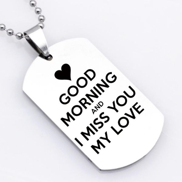 

earrings & necklace good morning and i miss you my love keychain women stainless steel jewelry accept drop yp6346, Silver