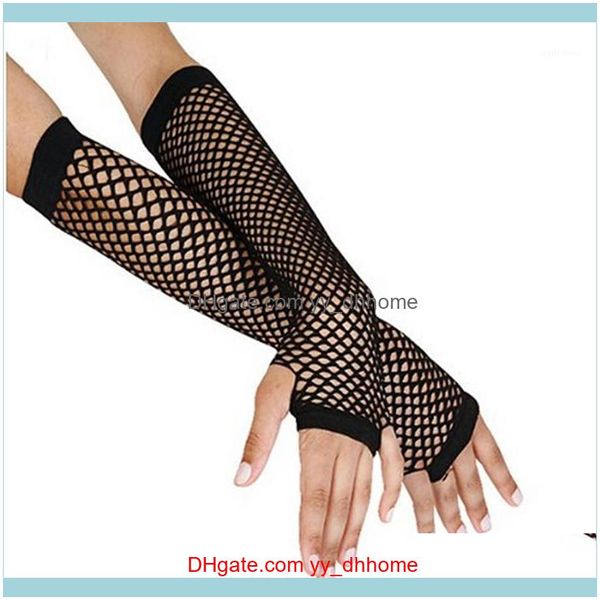 Cinco luvas de chapéus, lenços moda aessórios para os dedos dos dedos elegantes elegantes longos fishnet womens mulheres de dedos dançam gótico punk rock