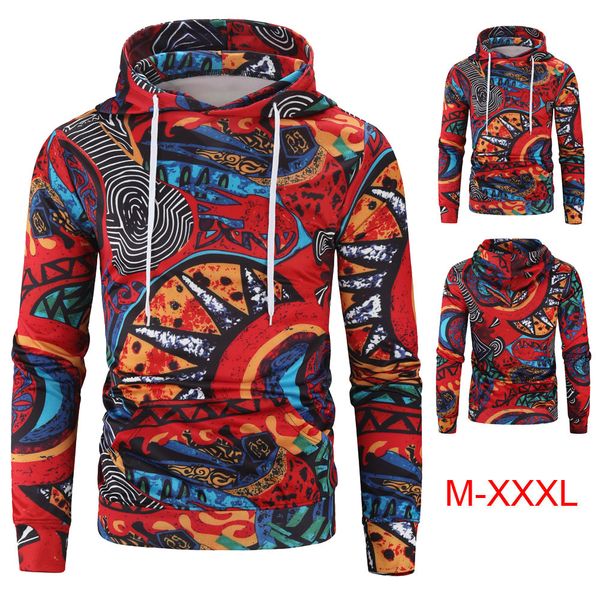 

2021 new fashion vintage print regular fit hoodies sweatshirt men long sleeve hoodie casual streetwear pullover ienb, Black
