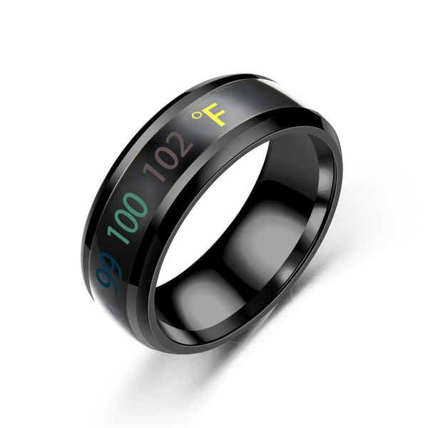 

new product intelligent felling finger ring smart ecg display temperature rose gold couple rings for men women, Silver