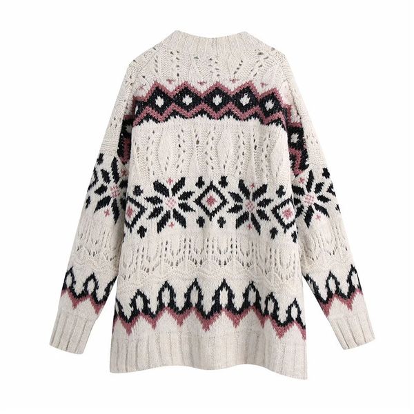 

Beige New 2021 Oversized Knitted Woman Sweater Winter Fashion Vintage v Neck Sleeve Women Long Cardigan Top F4qw HGDX, White;black