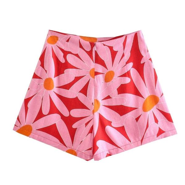 

women's shorts fashion cute floral print summer women y2k vintage high waist straight streetwear casual skirts, White;black