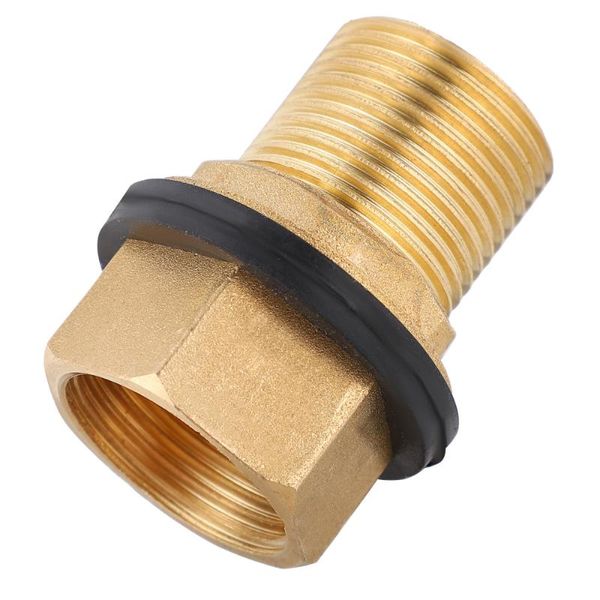 

watering equipments 1pc 3/4 practical brass water tank connector threaded with rubber ring (golden)