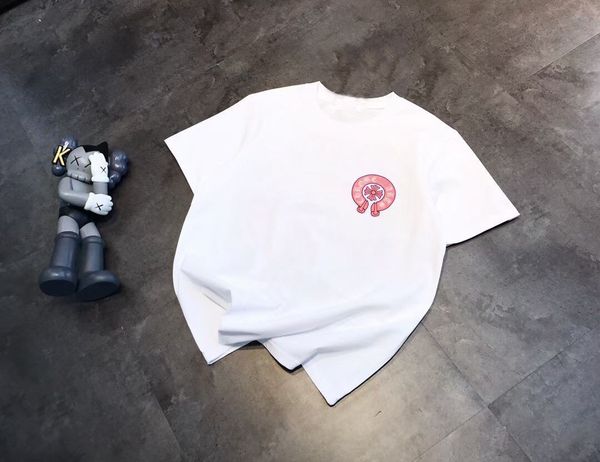 

t shirt 2021 crosin color powder horseshoe print ch crew neck, White