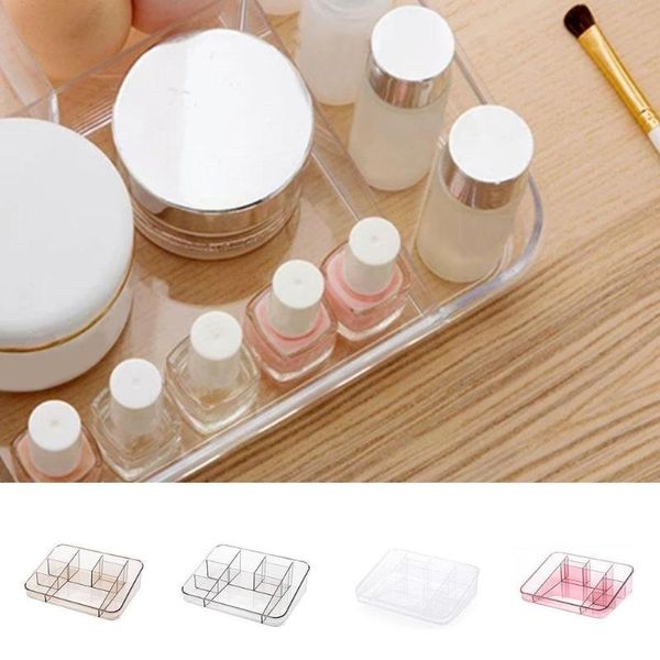 

storage boxes & bins cosmetic box multi grid brown pink transparent display simple stand organizer jewelry lipstick gray toiletr d6x6