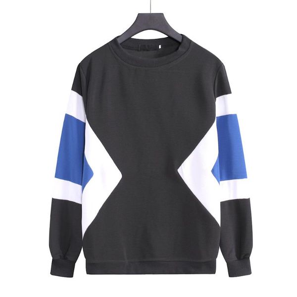 

men's hoodies & sweatshirts sweatshirt fashion 2021 spring and autumn slim fit o-neck patchwork pullover harajuku sports men clothing, Black