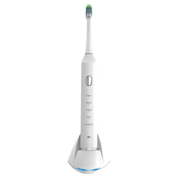 HT301 escova de dentes elétrica usb ultrassônico usb recarregável branqueamento eletrônico escova de dentes à prova d'água - branco