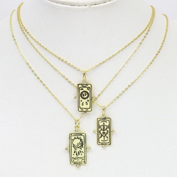 

pendant necklaces 10 pcs tarot necklace geometric jewelry chain 90208, Silver