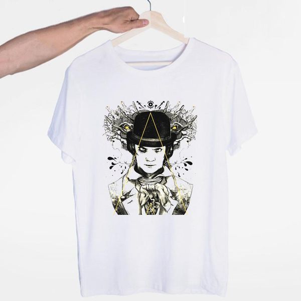 

men's t-shirts stanley kubrick'sclockwork orange alexmalcolm mcdowellt-shirt o-neckshort sleevessummercasual fashion men and women, White;black