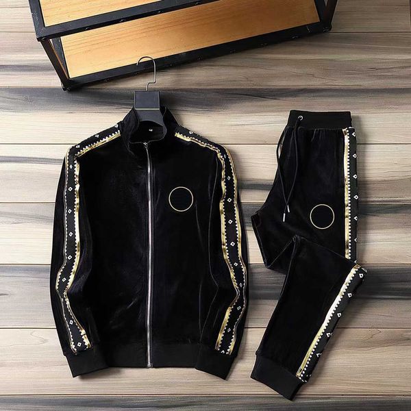 

mens tracksuit two pieces sets jackets long sleeves and pants with letters embroidery fashion style spring autumn outwear sports set jacket, Gray
