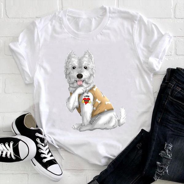 

men cute dog mom t shirt funny sweet 90s casual printing animal clothes print female tee ladies graphic, White;black