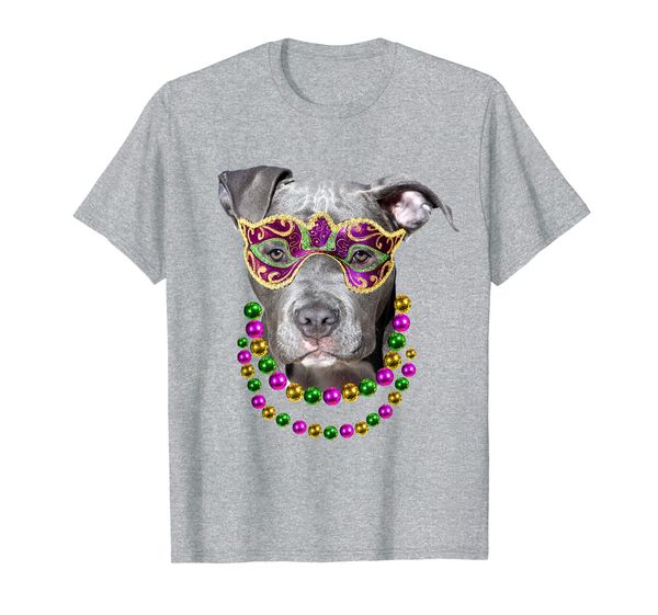 

pitbull mardi gras shirt pitbull outfit with mask and beads, White;black
